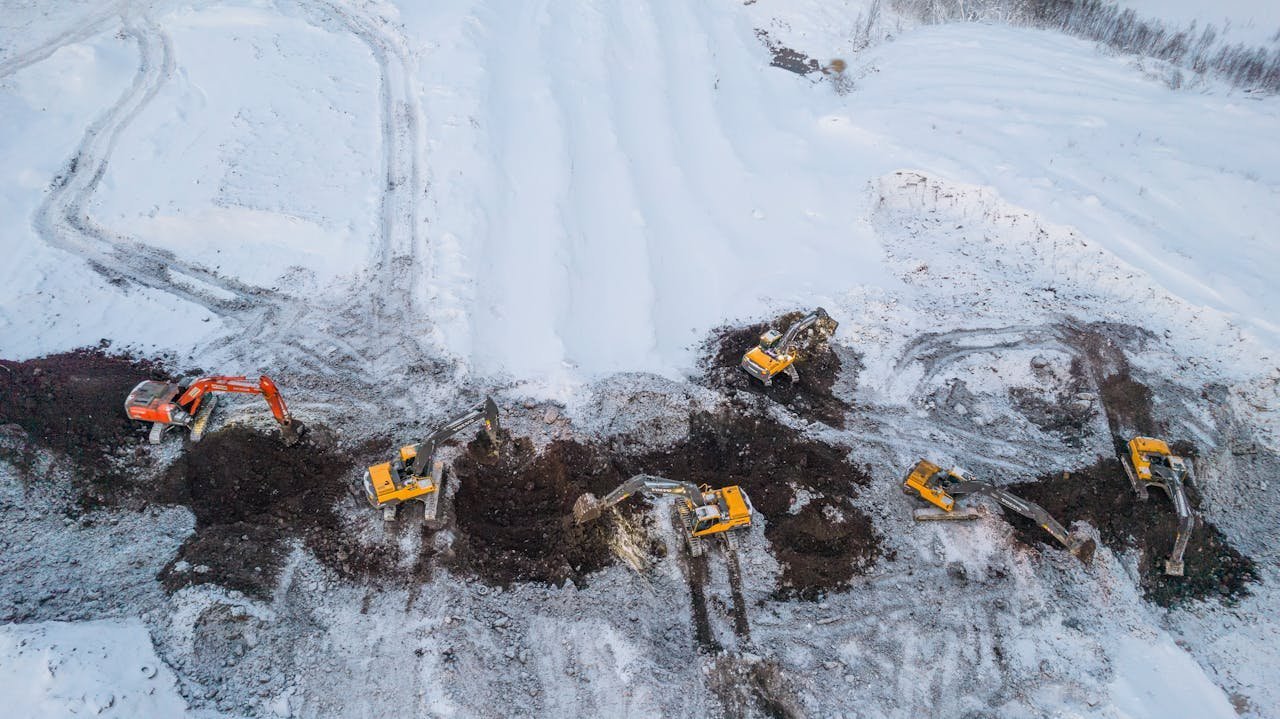 Winter equipment operating in snow